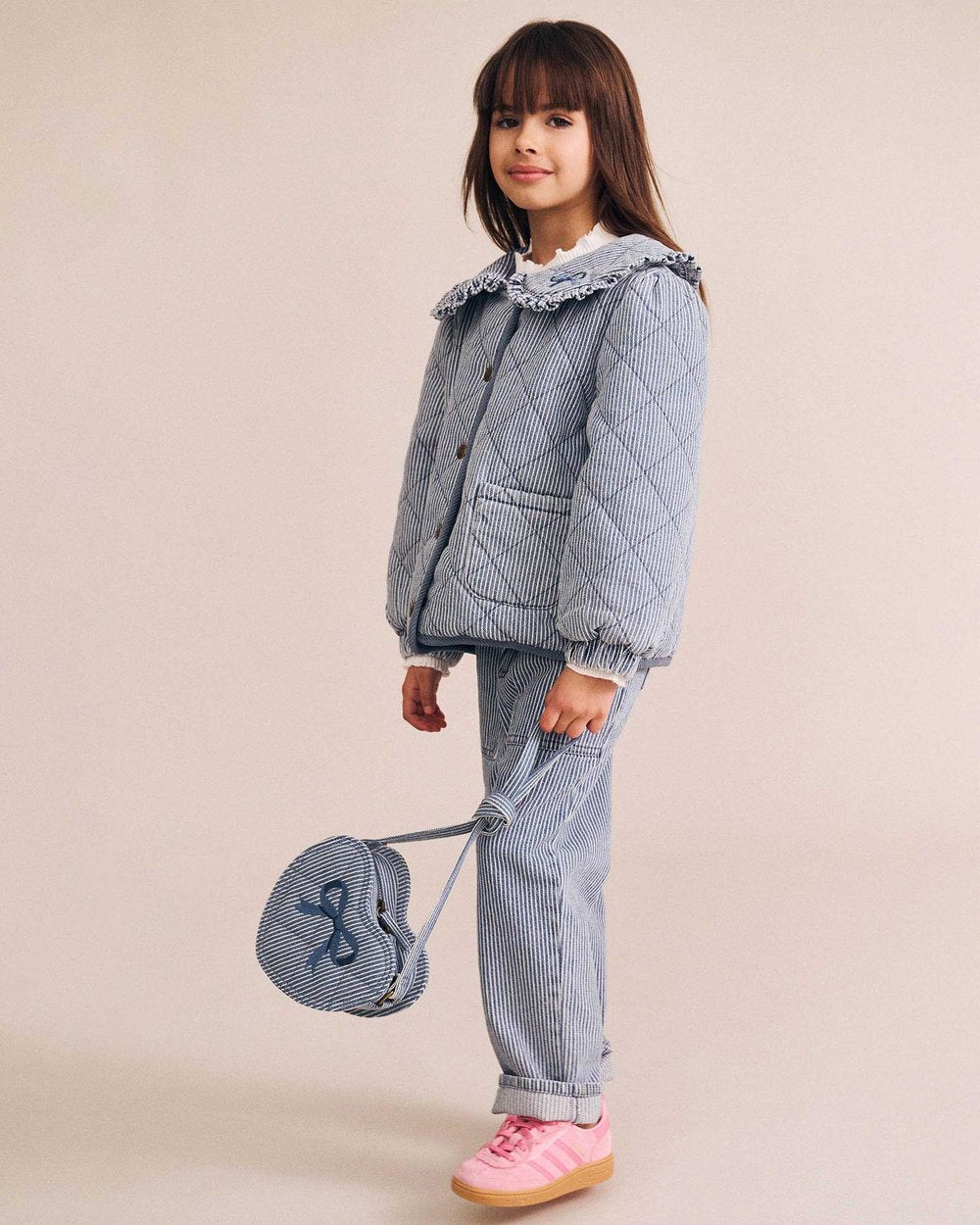 Vintage Bow Collar Denim Jacket