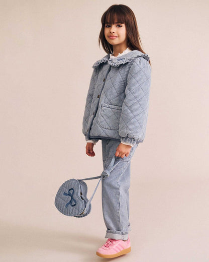 Vintage Bow Collar Denim Jacket