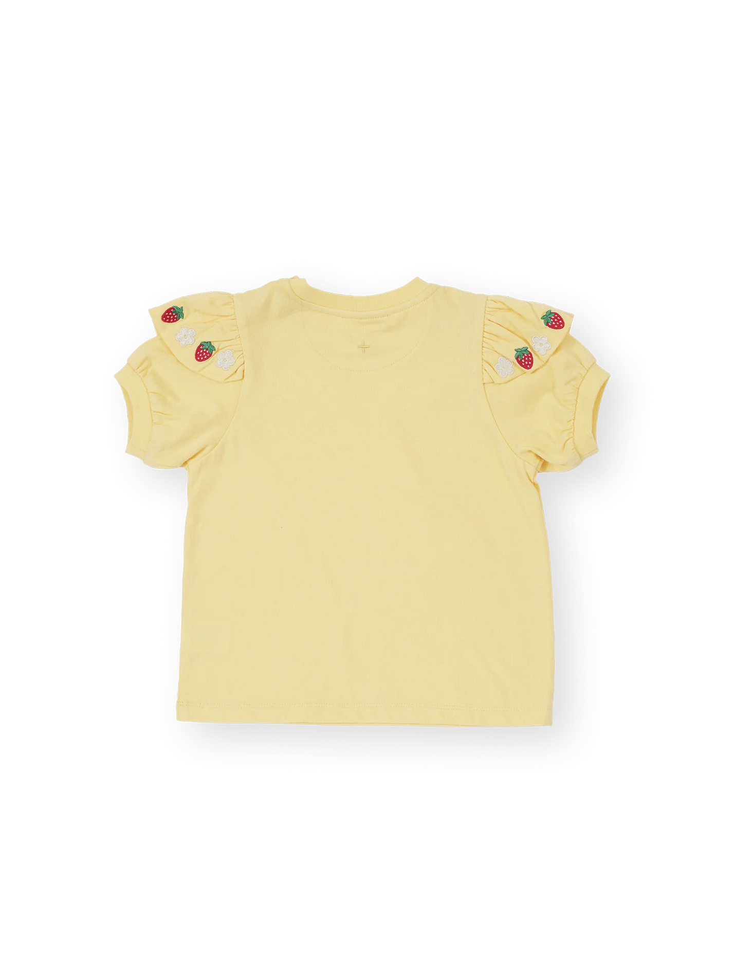 Strawberry Flounce Yellow Shoulder Top