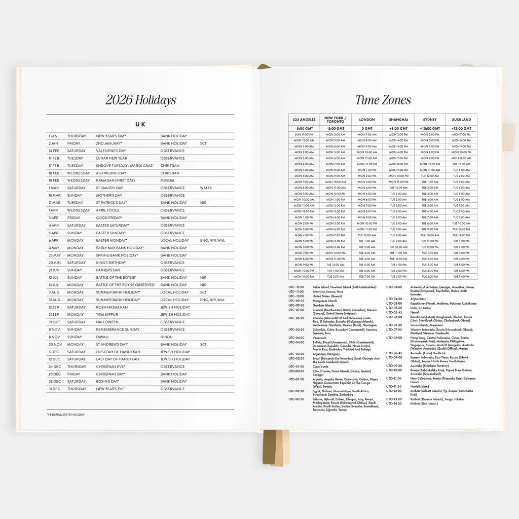 2026 A5 Vertical Planner - Creme
