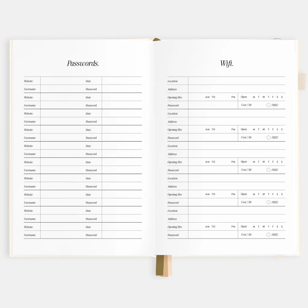 2026 A5 Vertical Planner - Creme
