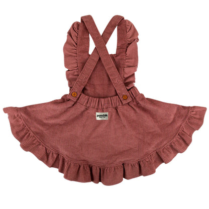 Corduroy Pinafore Dress - Carnation