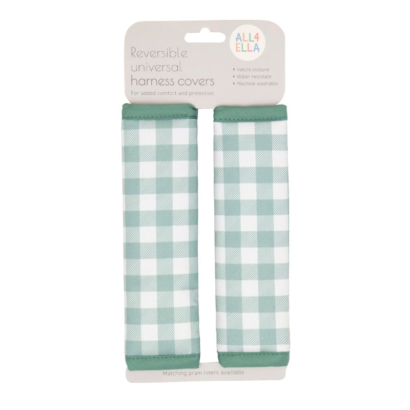 Harness Covers - Gingham Sage