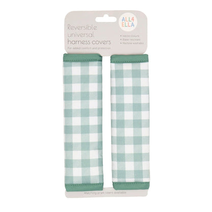 Harness Covers - Gingham Sage
