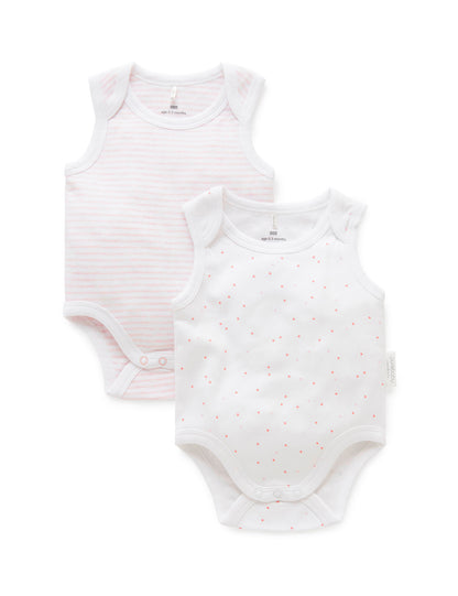 Singlet Bodysuit 2pk - Pale Pink