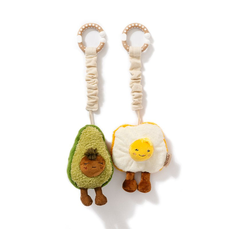 Stroller Toys 2pk - Avocado & Egg on Toast
