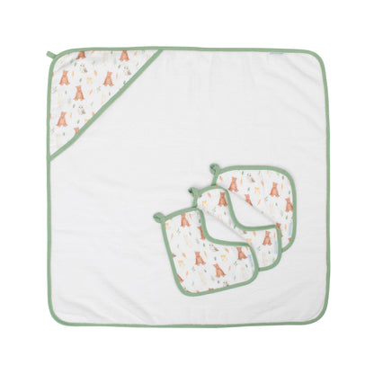 Organic Cotton Hooded Towel - Forest Friends