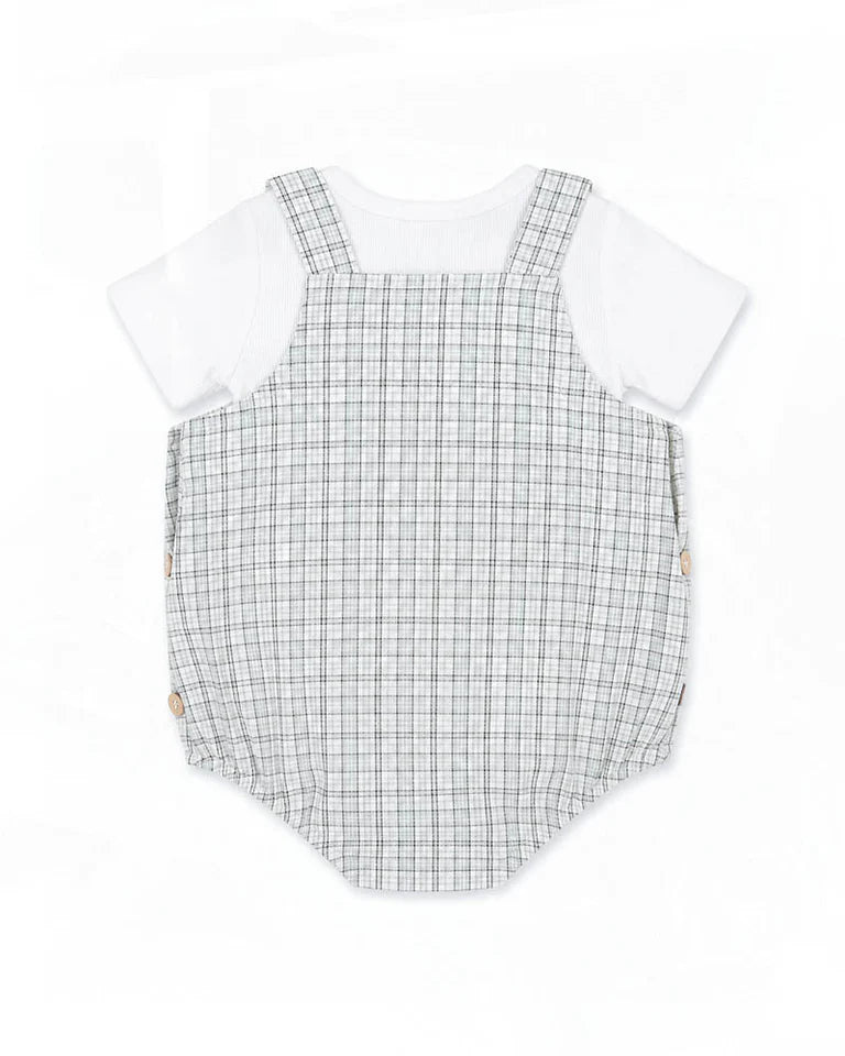 Taylor Sage Check Bodysuit & Tee Set