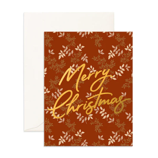 Christmas Raspberry Vines Greeting Card