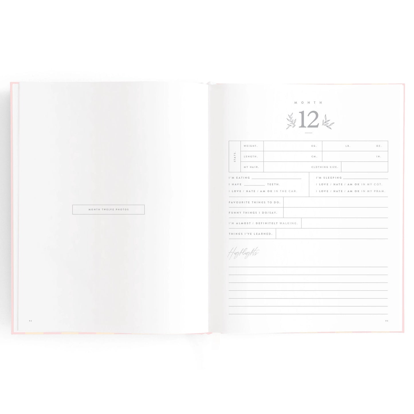 Baby Journal - Petal Stripe