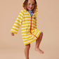 Little Fishy Terry Towelling Cover Up - Lemon Stripe