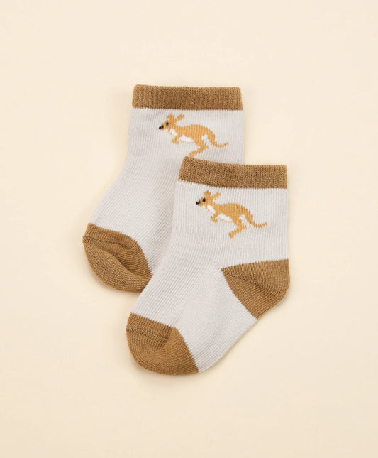 Organic Cotton Baby Socks - Kangaroo