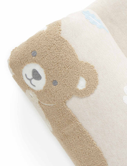 Embroidered Lined Blanket - Bear