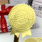 Delivered By Santa Christmas Embossed Rosette Stickers