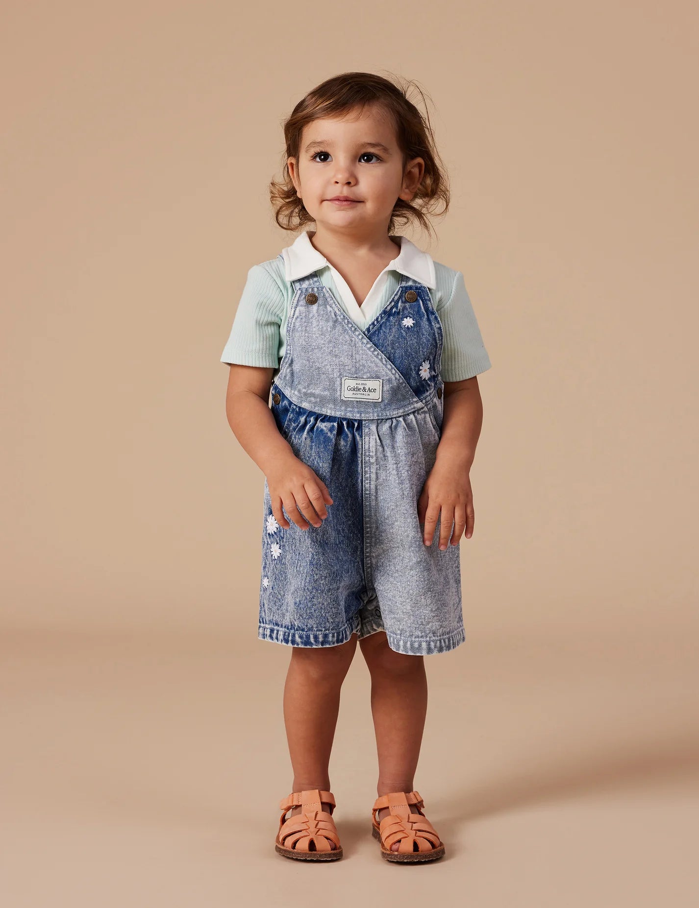 Macy Crossover Denim Shortalls - Daisy Sprinkles