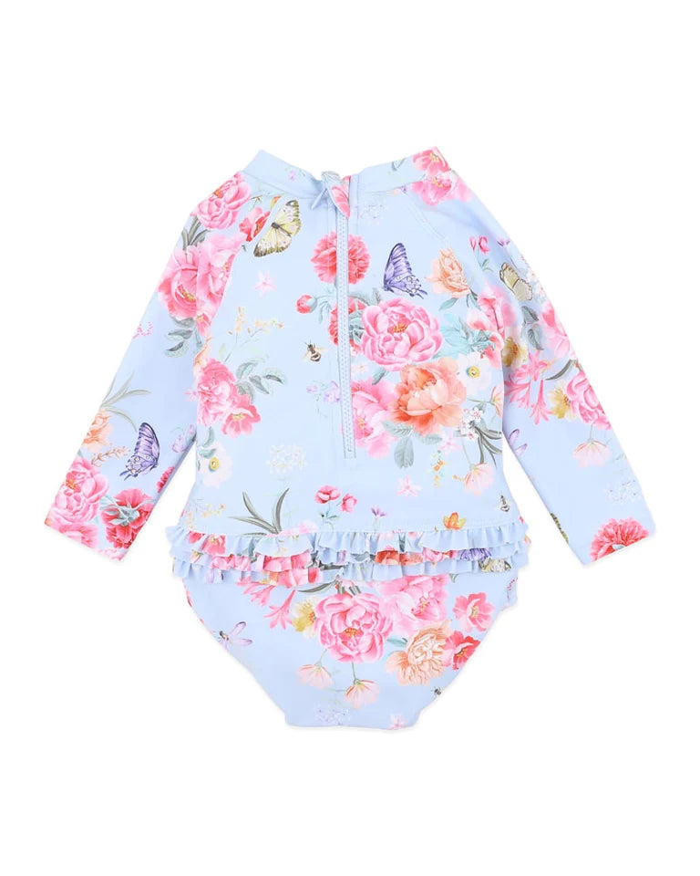 Bianca Blue Sunsuit with Aqua Nappy
