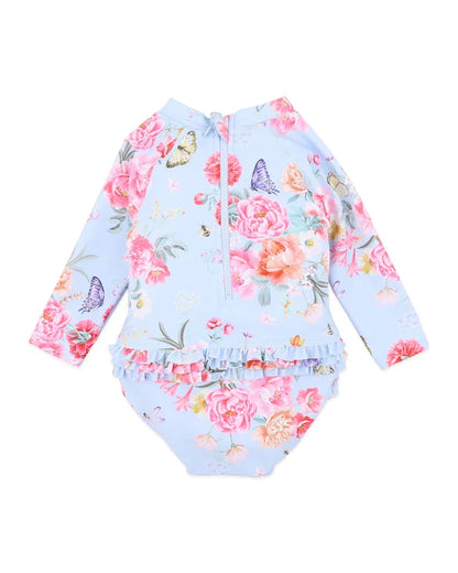 Bianca Blue Sunsuit with Aqua Nappy
