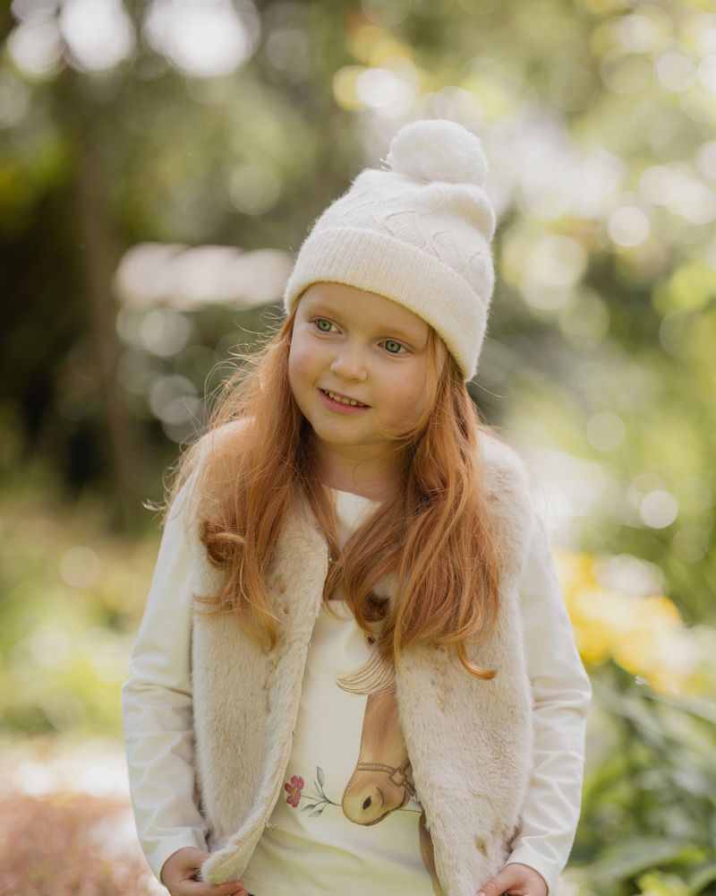 Winnie Embroidered Floral Faux Fur Vest - 4Y