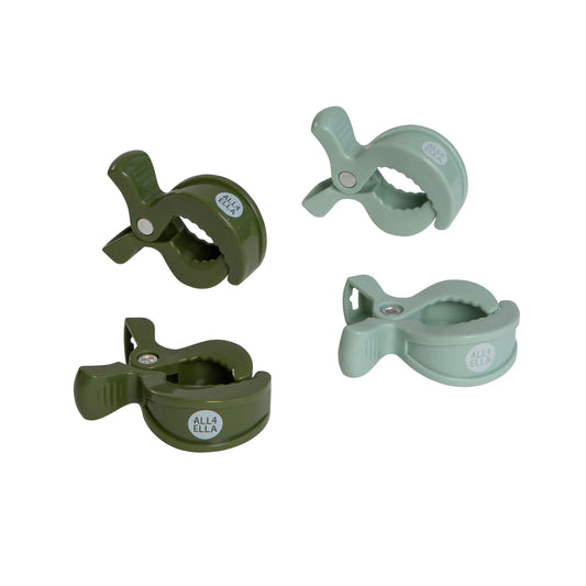 Pram Pegs 4pk - Sage & Forest Green