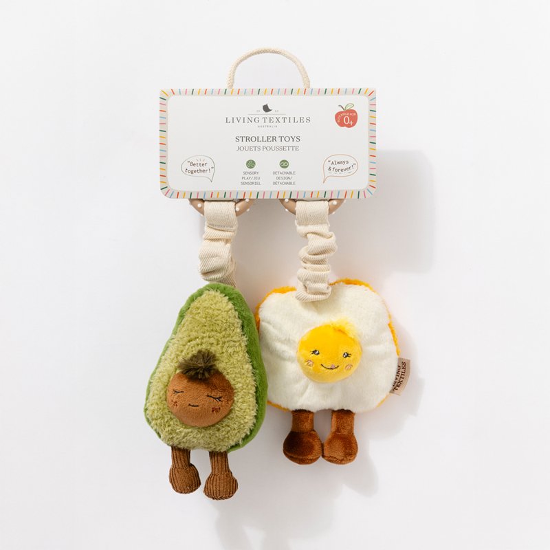 Stroller Toys 2pk - Avocado & Egg on Toast