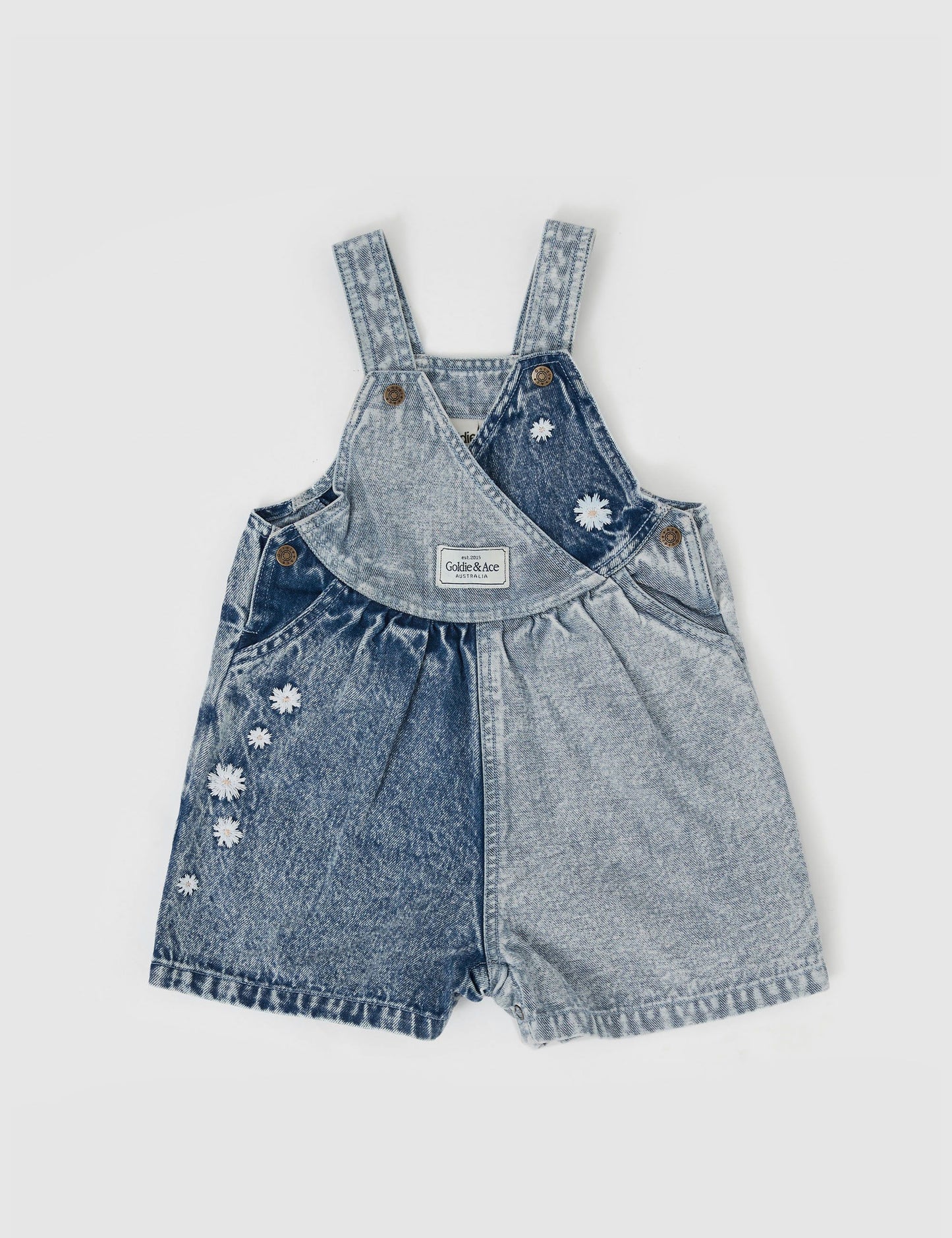 Macy Crossover Denim Shortalls - Daisy Sprinkles