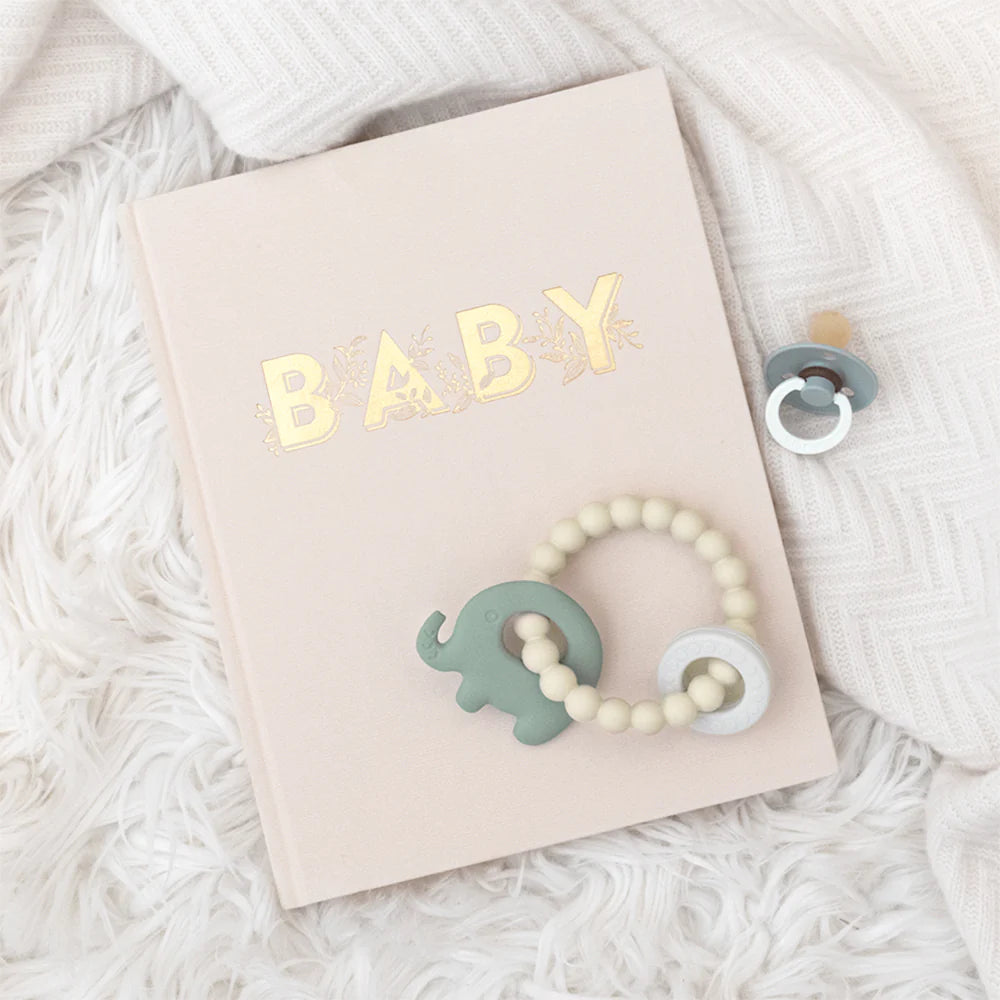 Elephant Teether Ring - Sage