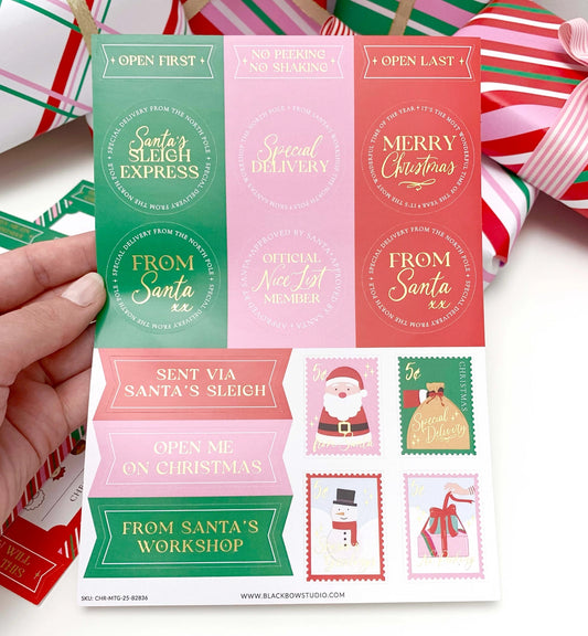 Christmas Gift Sticker Sheets