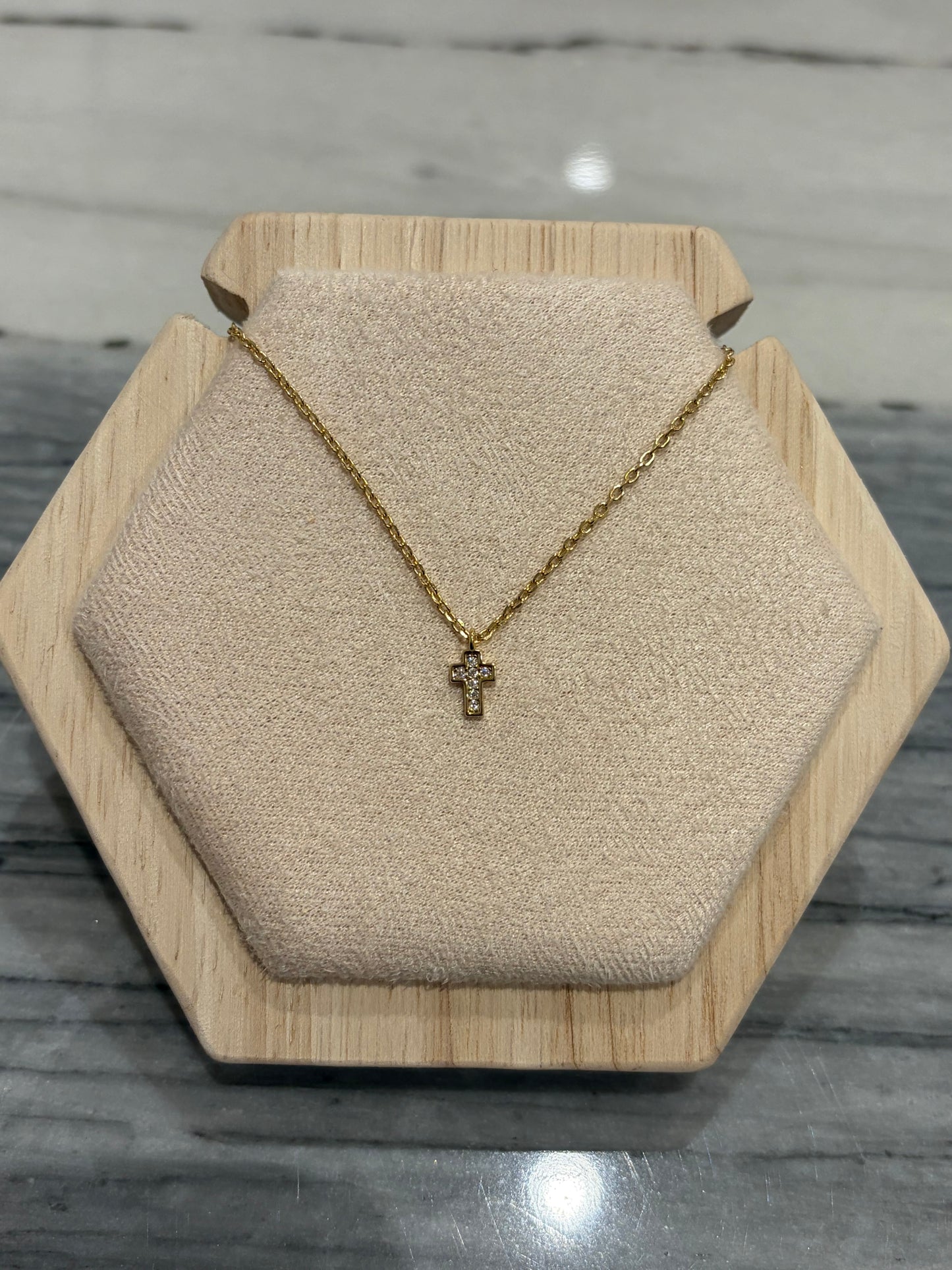 Whisper of Grace-Petite Cross Necklace