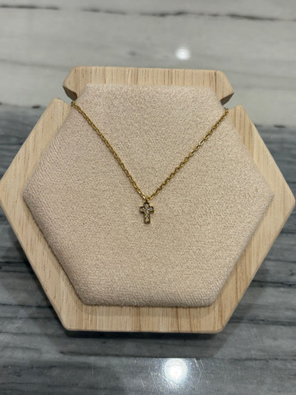 Whisper of Grace-Petite Cross Necklace