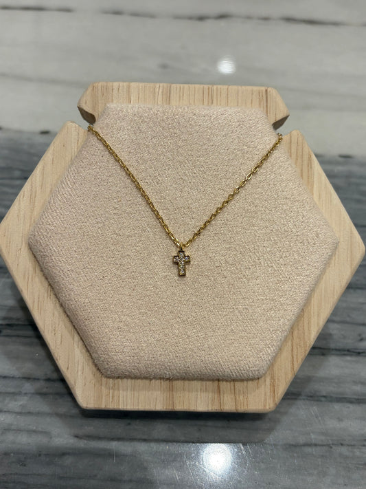 Whisper of Grace-Petite Cross Necklace
