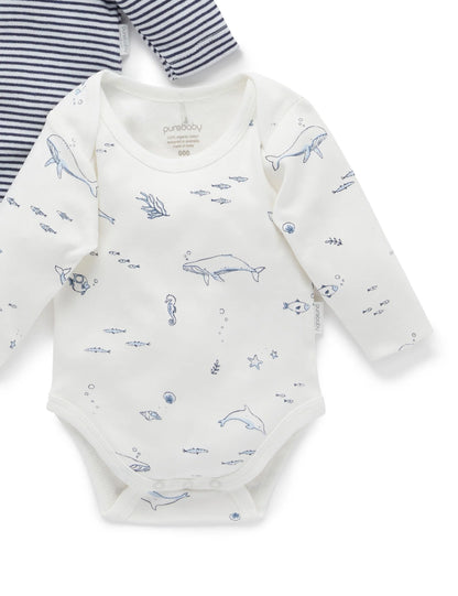 Long Sleeve Bodysuit 2pk - Nautical