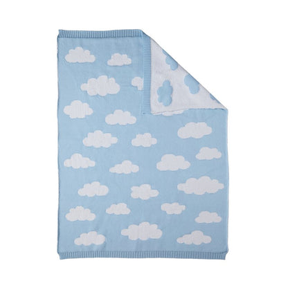 Knitted Pram Blanket - Cloud Whisper