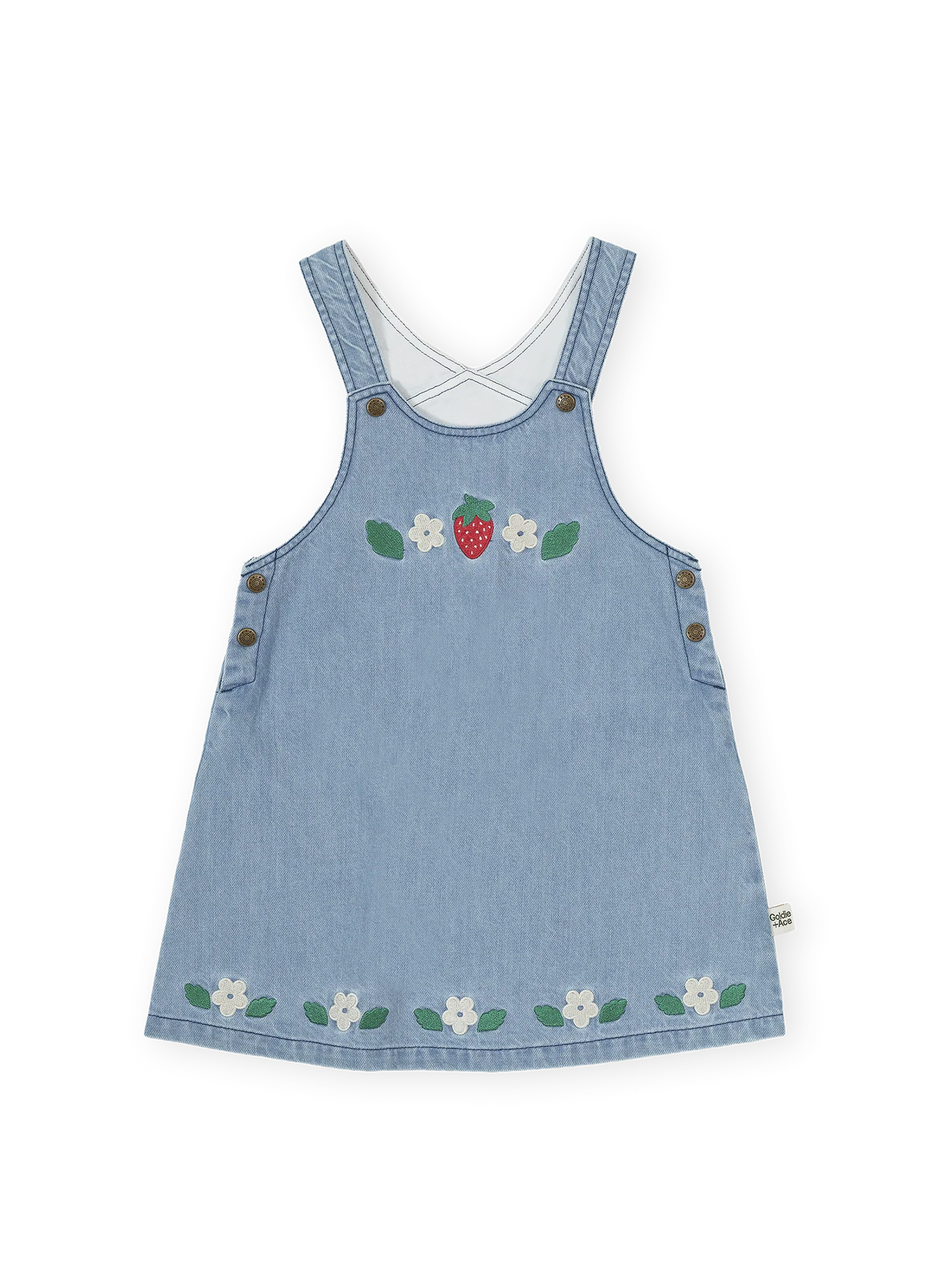 Wild Strawberry Vintage Blue Pinafore Dress