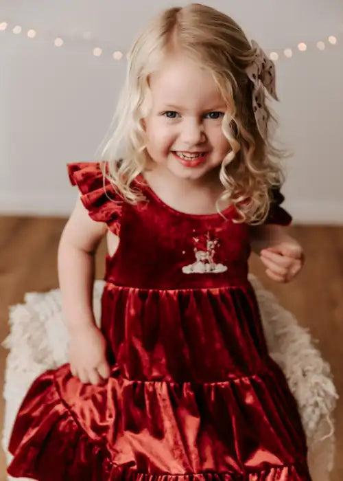 Red Velvet Prancer Christmas Playsuit/Dress