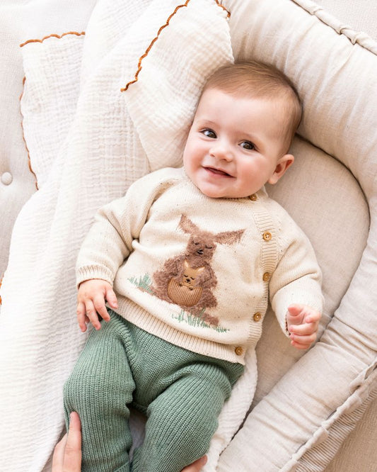 Charlie Kangaroo Organic Knitted Cardigan