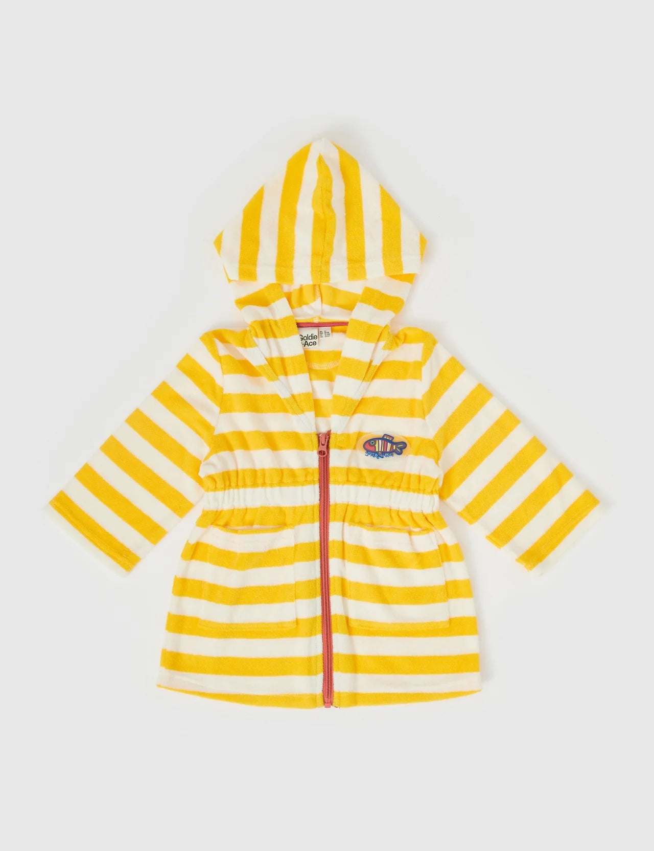 Little Fishy Terry Towelling Cover Up - Lemon Stripe