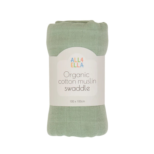 Organic Cotton Muslin Swaddle - Sage