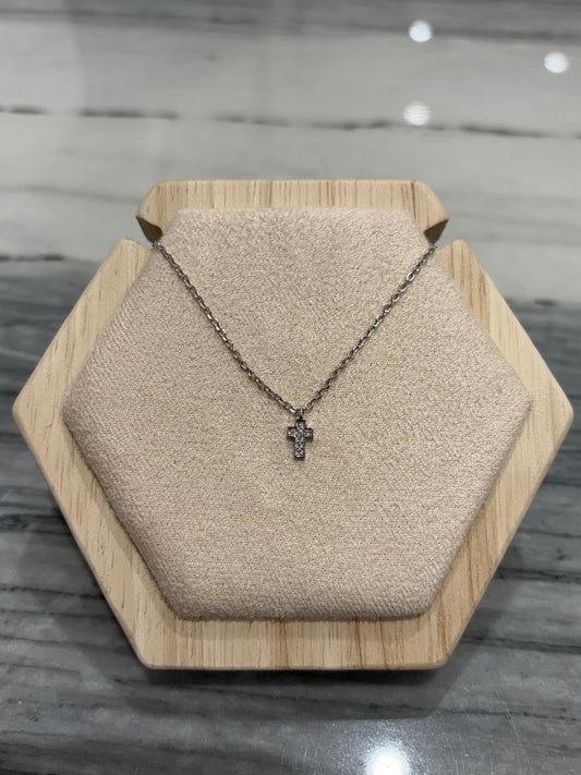 Whisper of Grace-Petite Cross Necklace