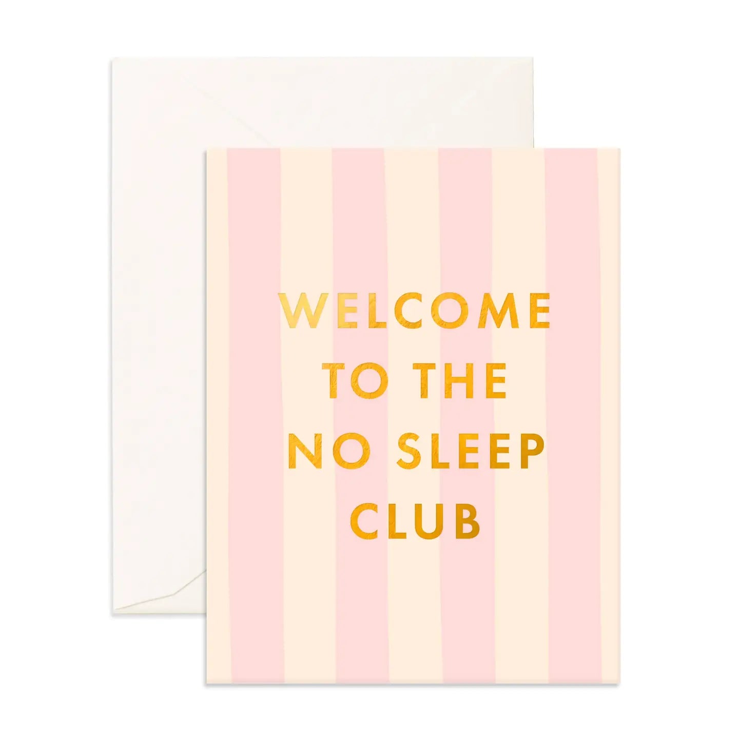 No Sleep Club Card - Peony Stripe