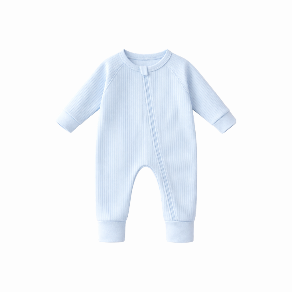 Ribb Zipsuit - Soft Blue