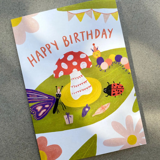 Bug Party Happy Birthday Card