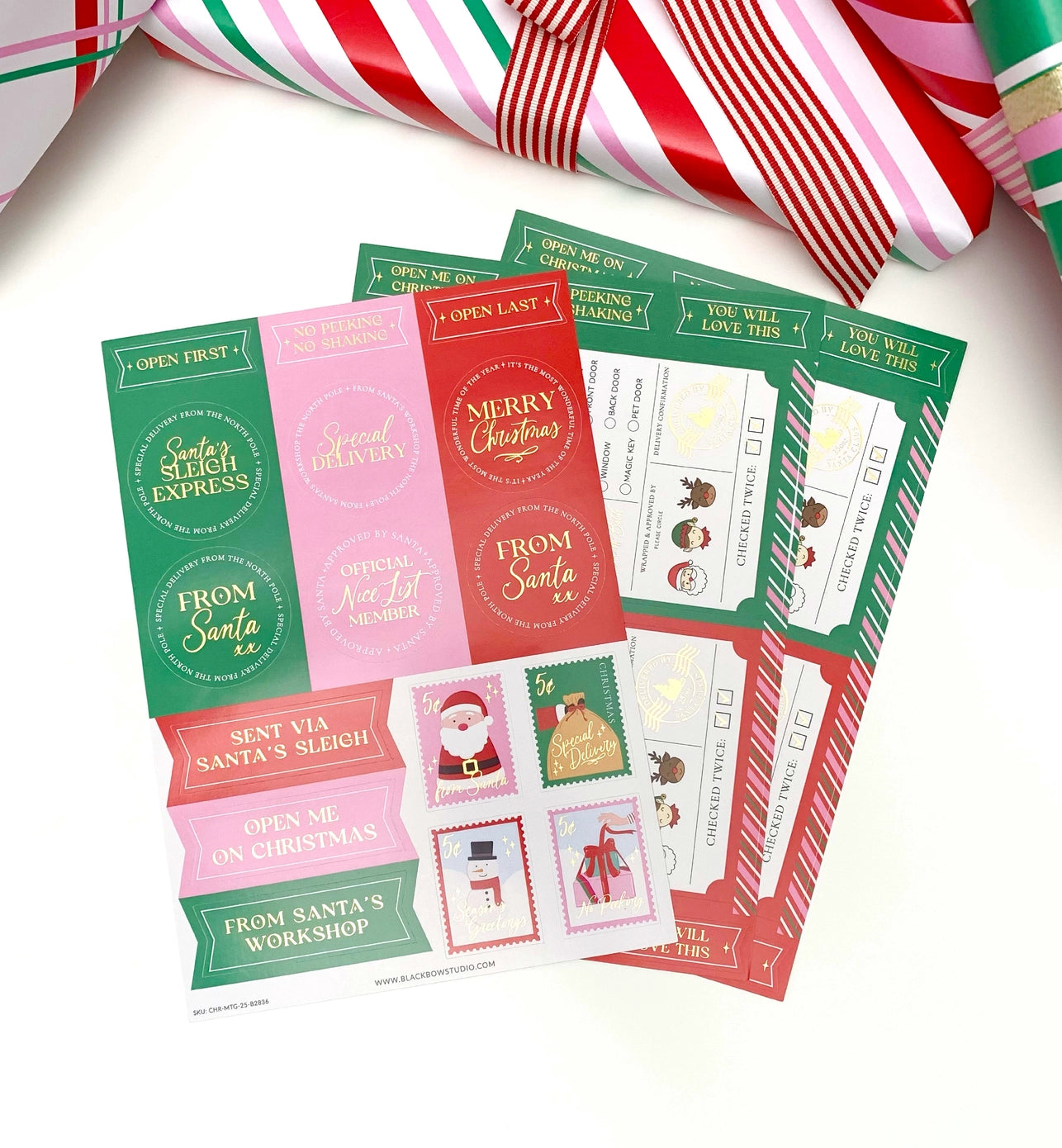 Christmas Gift Sticker Sheets