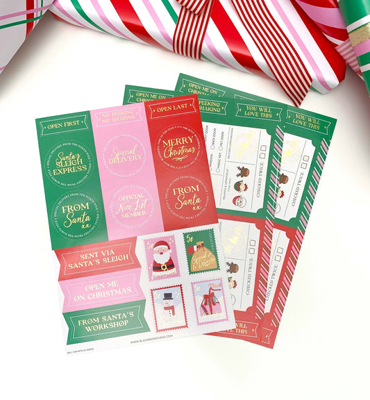 Christmas Gift Sticker Sheets