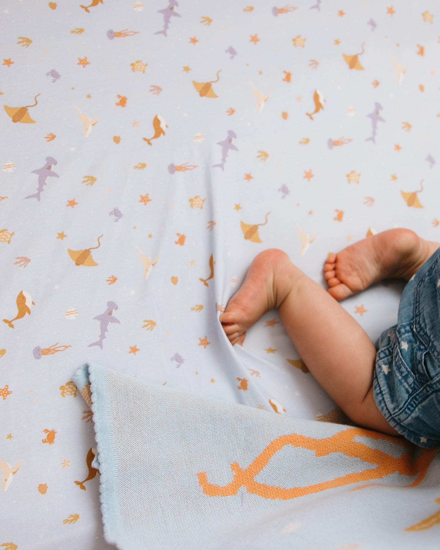 Fitted Cot Sheet - Ocean Creatures