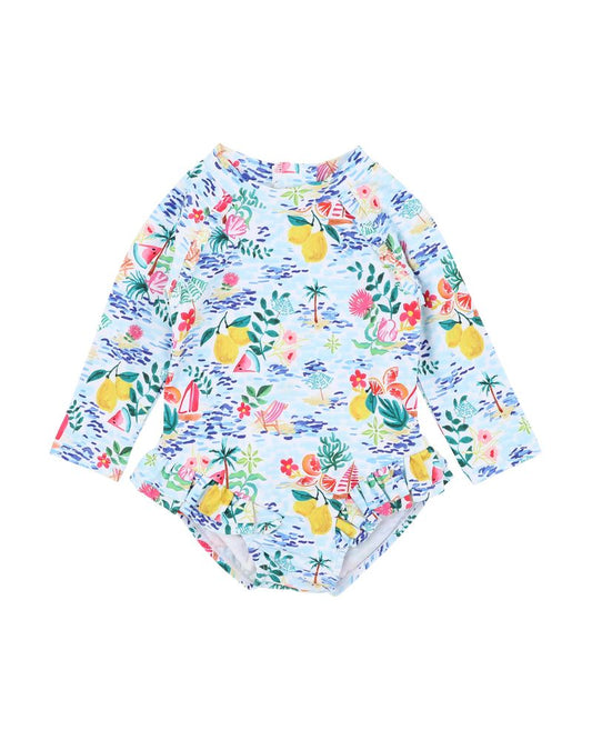 Addison Sunsuit with Aqua Nappy