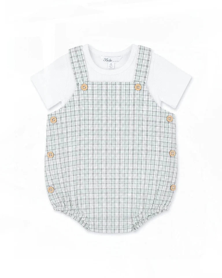 Taylor Sage Check Bodysuit & Tee Set