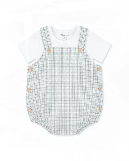 Taylor Sage Check Bodysuit & Tee Set