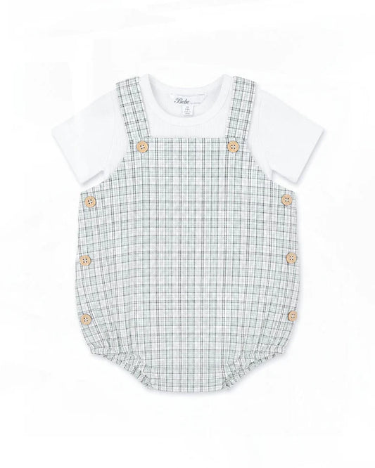 Taylor Sage Check Bodysuit & Tee Set
