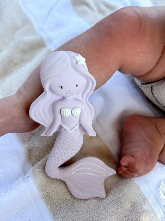 Maeve the Mermaid Rubber Teether - Grape