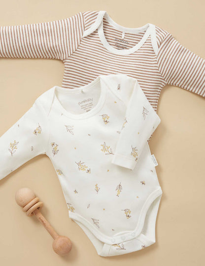 Long Sleeve Bodysuit 2pk - Wattle Bee